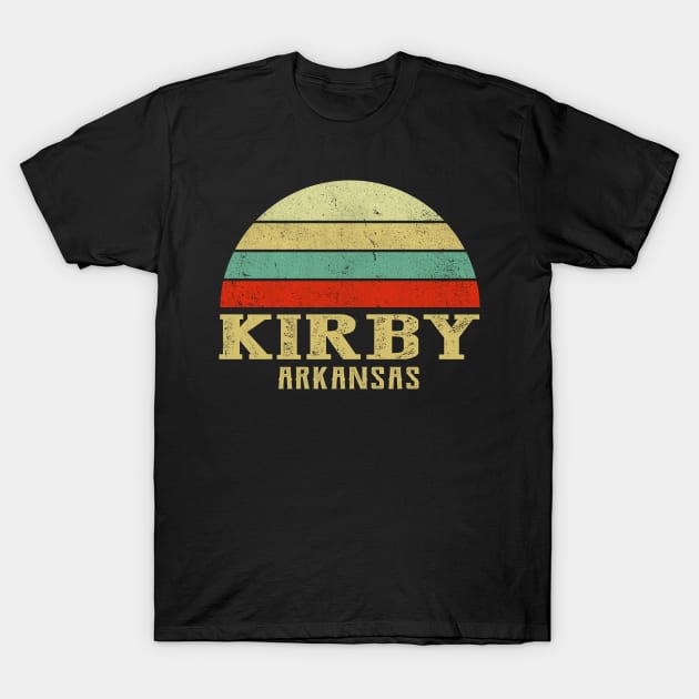 Kirby Arkansas Vintage Retro Sunset T-Shirt by Curry G